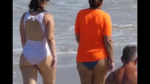 Girls with big ass on the beach