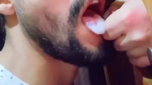 Gloryhole cum in mouth