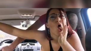 My stepmom fucked in the car