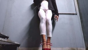 My slave task, In the high heels pissed and sprayed (2)