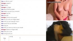 Hot Chick teasing huge cock on live webcam chat