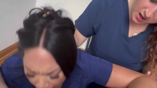 Home Therapy Threesome Horny Thick Nurses Providing Cock Therapy until Facial - Short Edit
